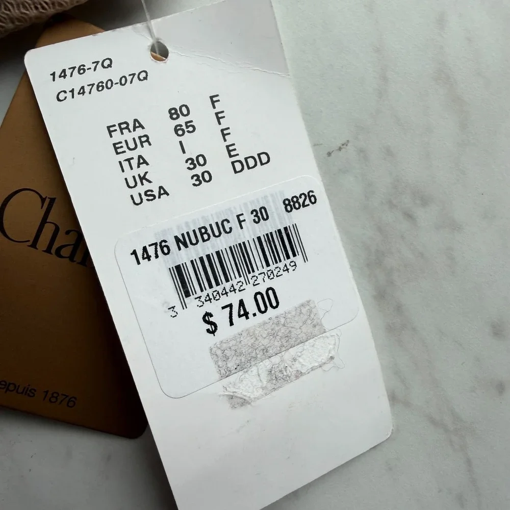 CHANTELLE Bra 1476 Parisian Demi Underwire Bra Size 30DDD NWT Nude Beige - Picture 7 of 8